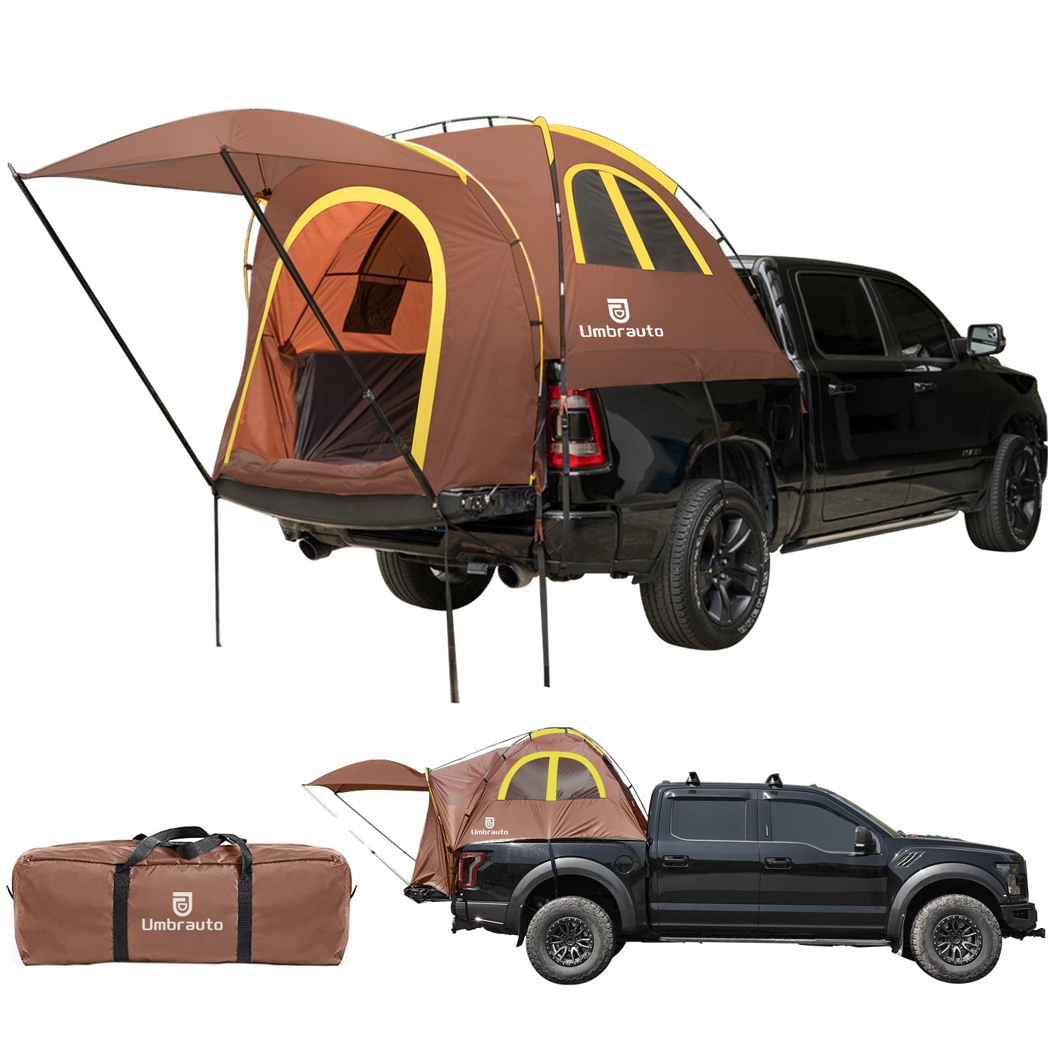 Truck Bed Tent with Awning,Fits 6.4-6.7 ft Truck Beds | PU3000mm Waterproof Pickup Tent