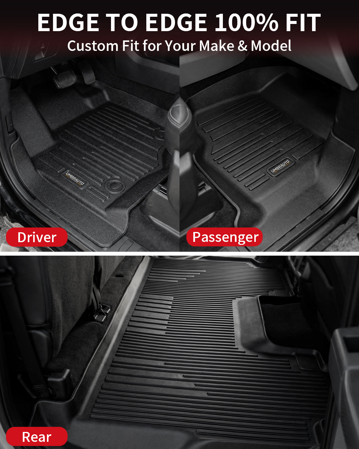 TPE All-Weather Floor Mats for Ford Super Duty F250/F350/F450 (2017–2026)