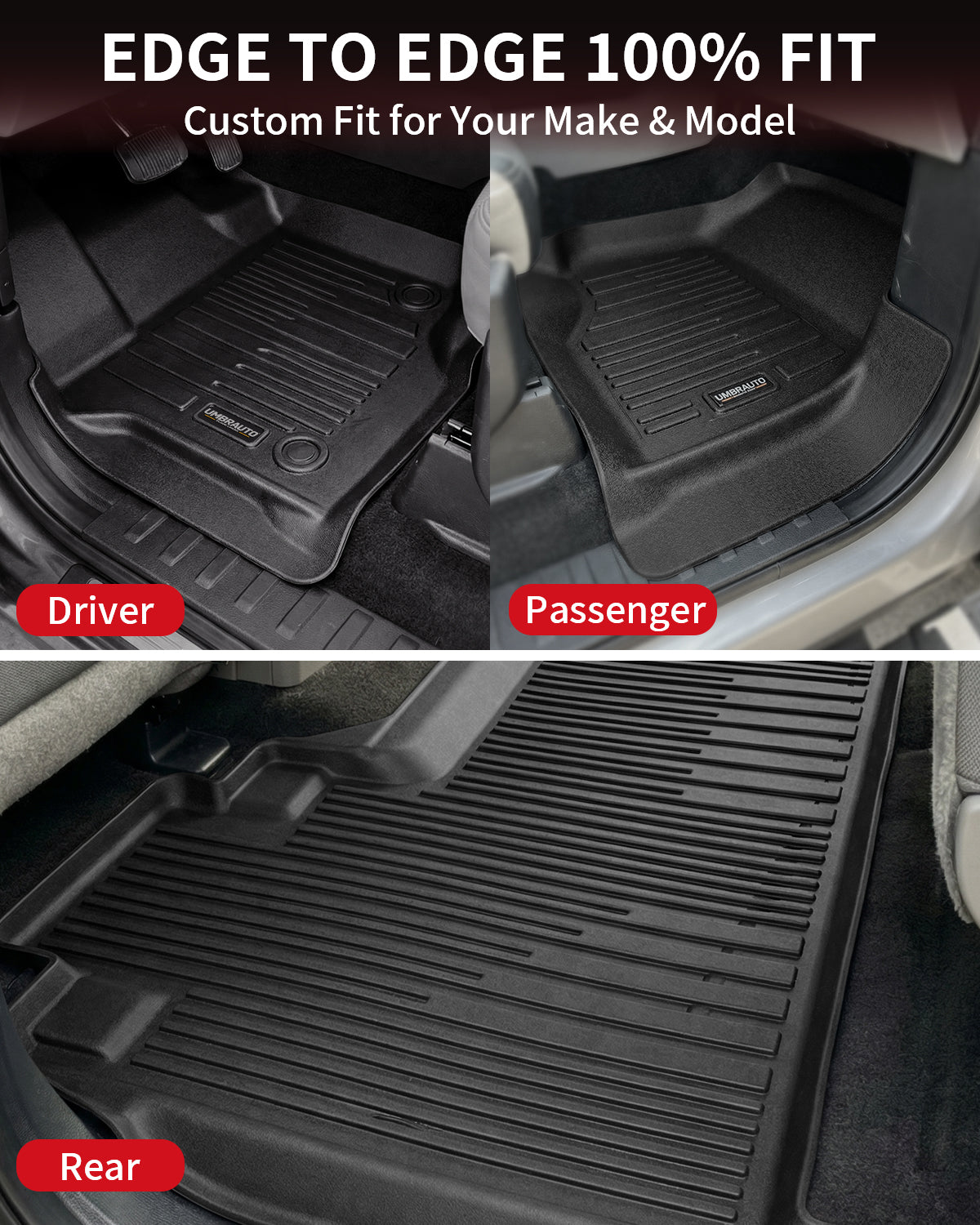 TPE All-Weather Floor Mats for Ford F150 SuperCab (2015–2026)