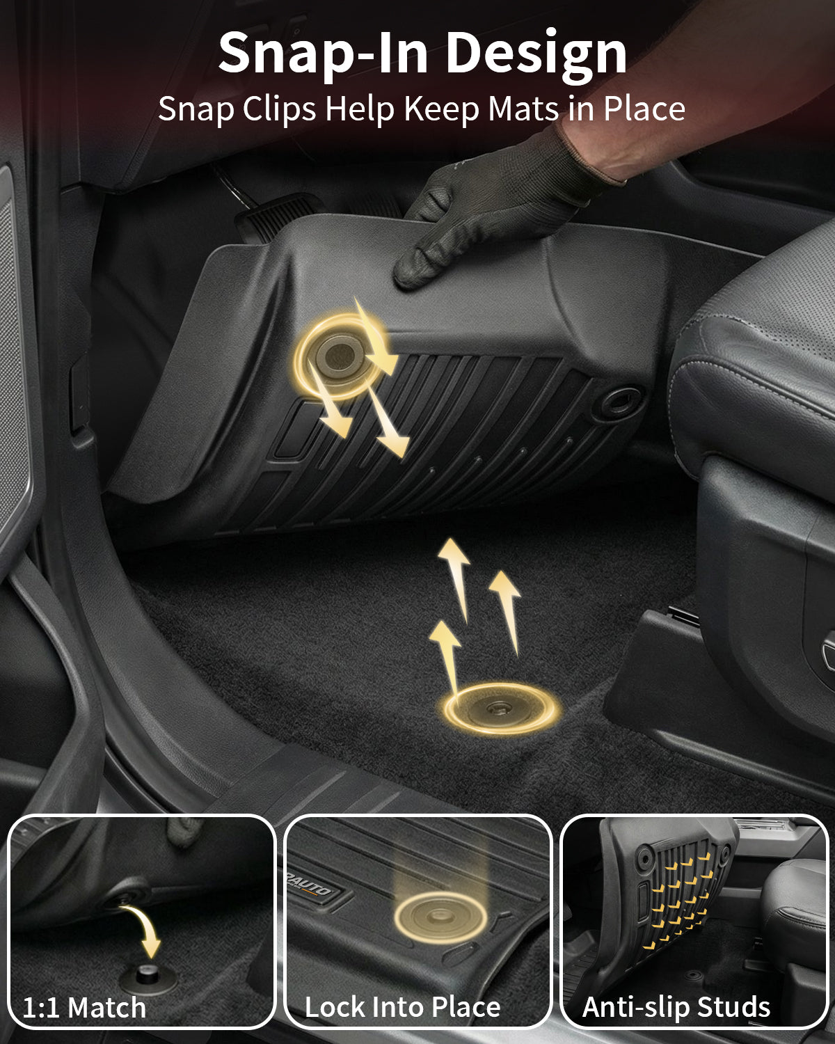 TPE All-Weather Floor Mats for Ford F150 SuperCab (2015–2026)