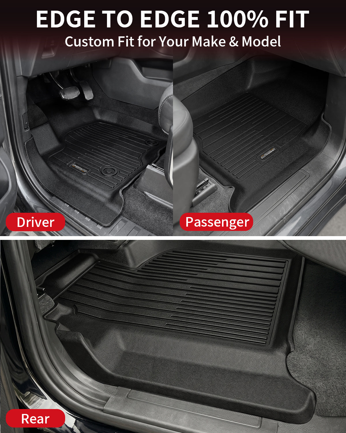 TPE All-Weather Floor Mats for Chevy Silverado & GMC Sierra Crew Cab