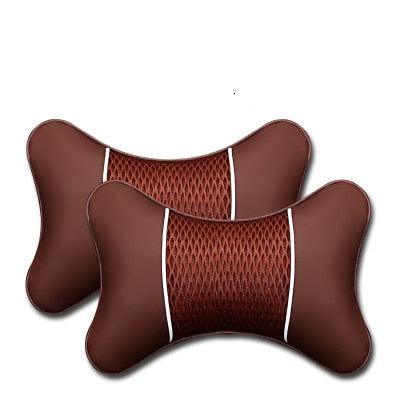 PU Leather Car Neck Pillow – Headrest Cushion (Set of 2)
