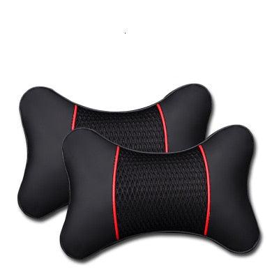 PU Leather Car Neck Pillow – Headrest Cushion (Set of 2)