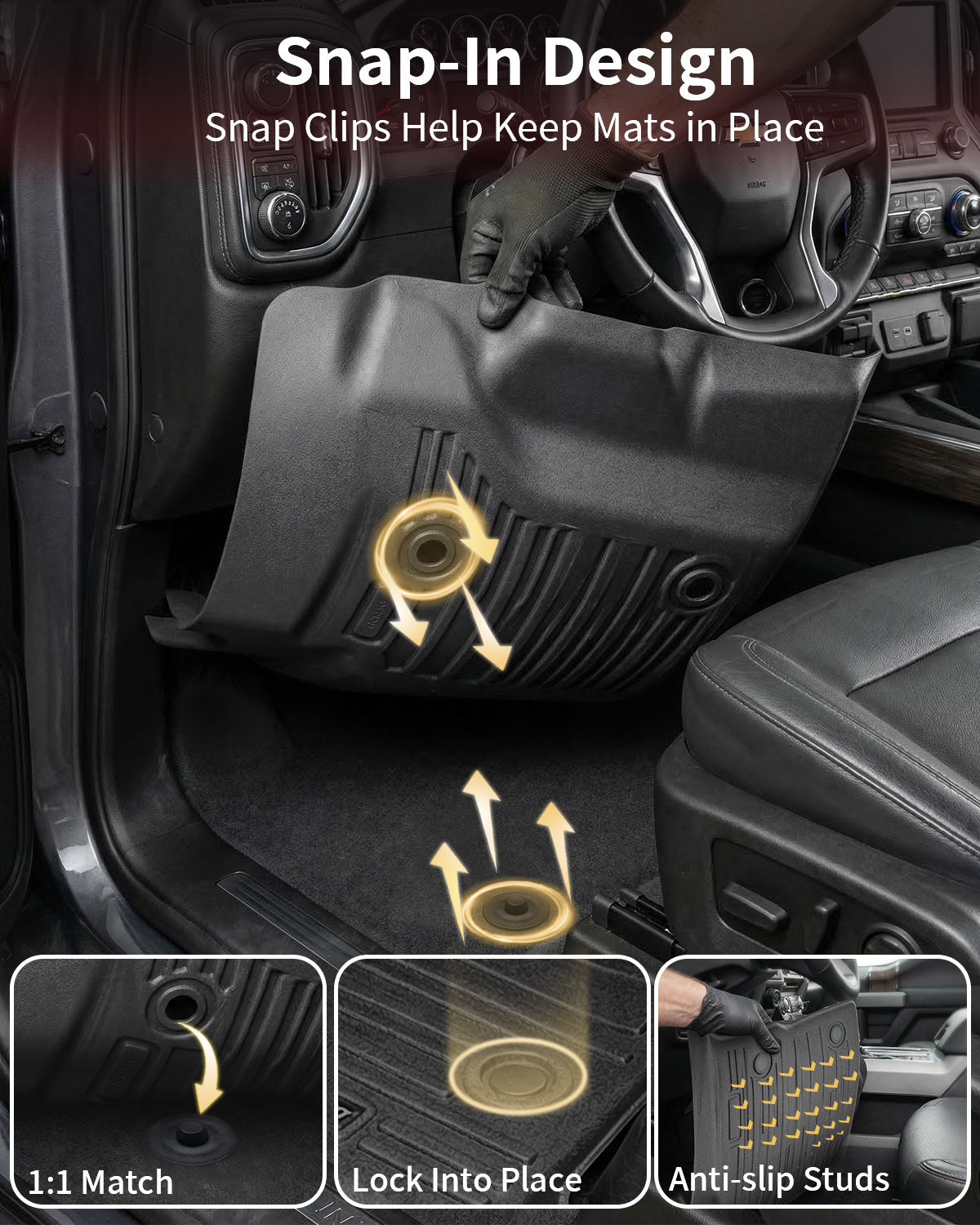 TPE All-Weather Floor Mats for Chevy Silverado & GMC Sierra Double Cab