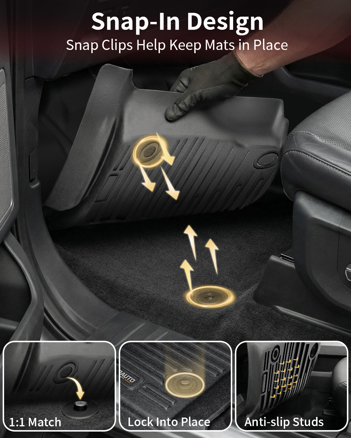 TPE All-Weather Floor Mats for Ford Super Duty F250/F350/F450 (2017–2026)