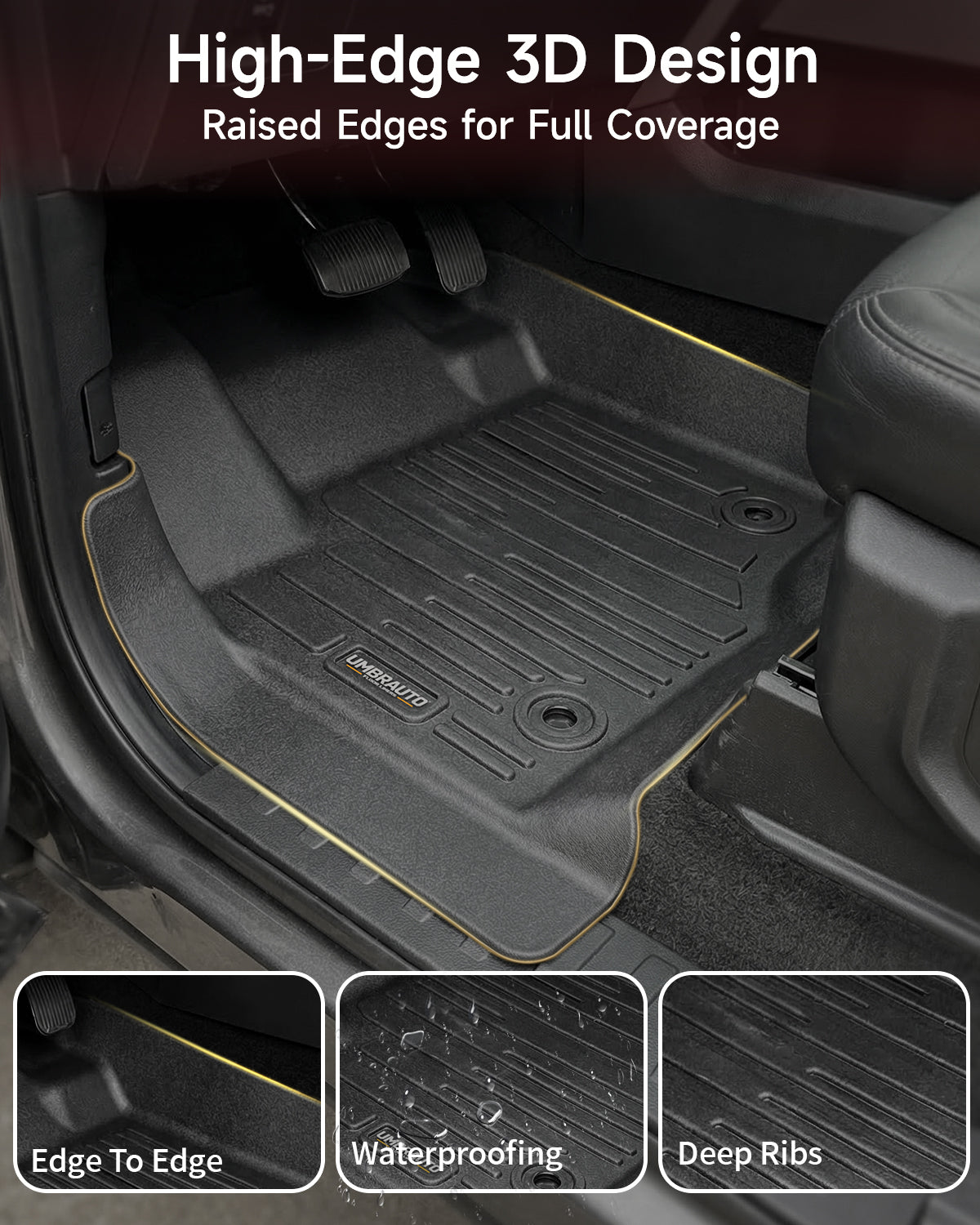 TPE All-Weather Floor Mats for Ford Super Duty F250/F350/F450 (2017–2026)