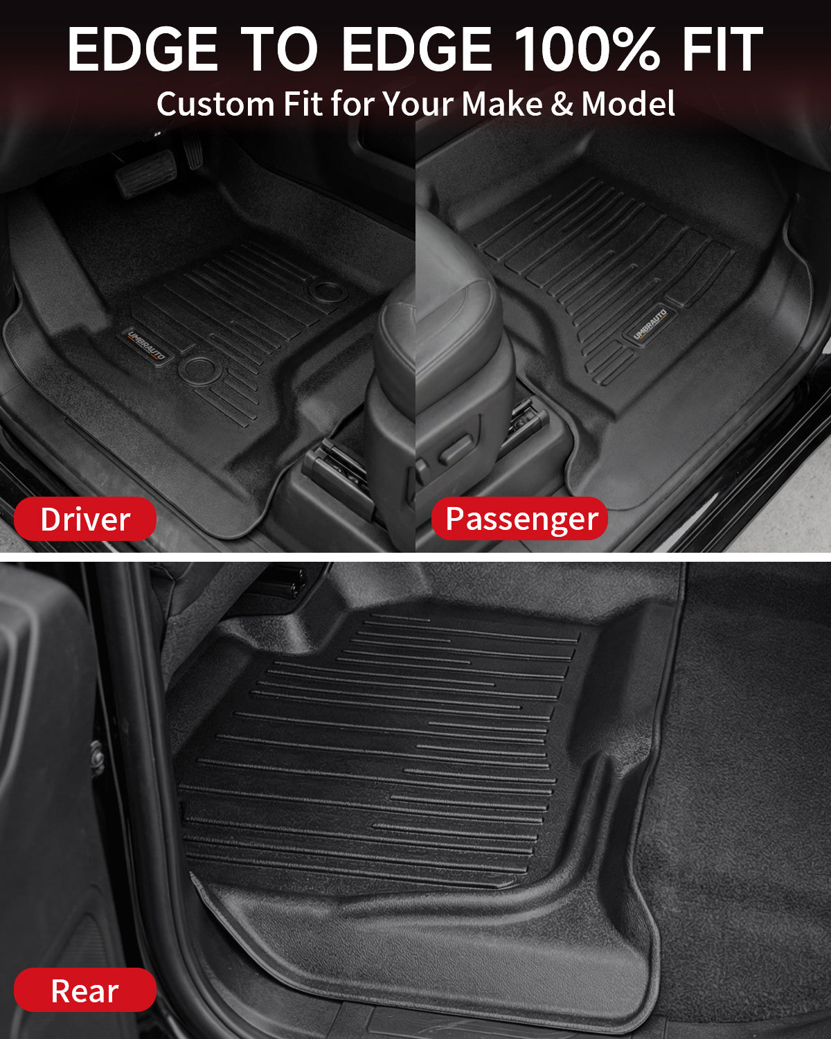 TPE All-Weather Floor Mats for Chevy Silverado & GMC Sierra Double Cab
