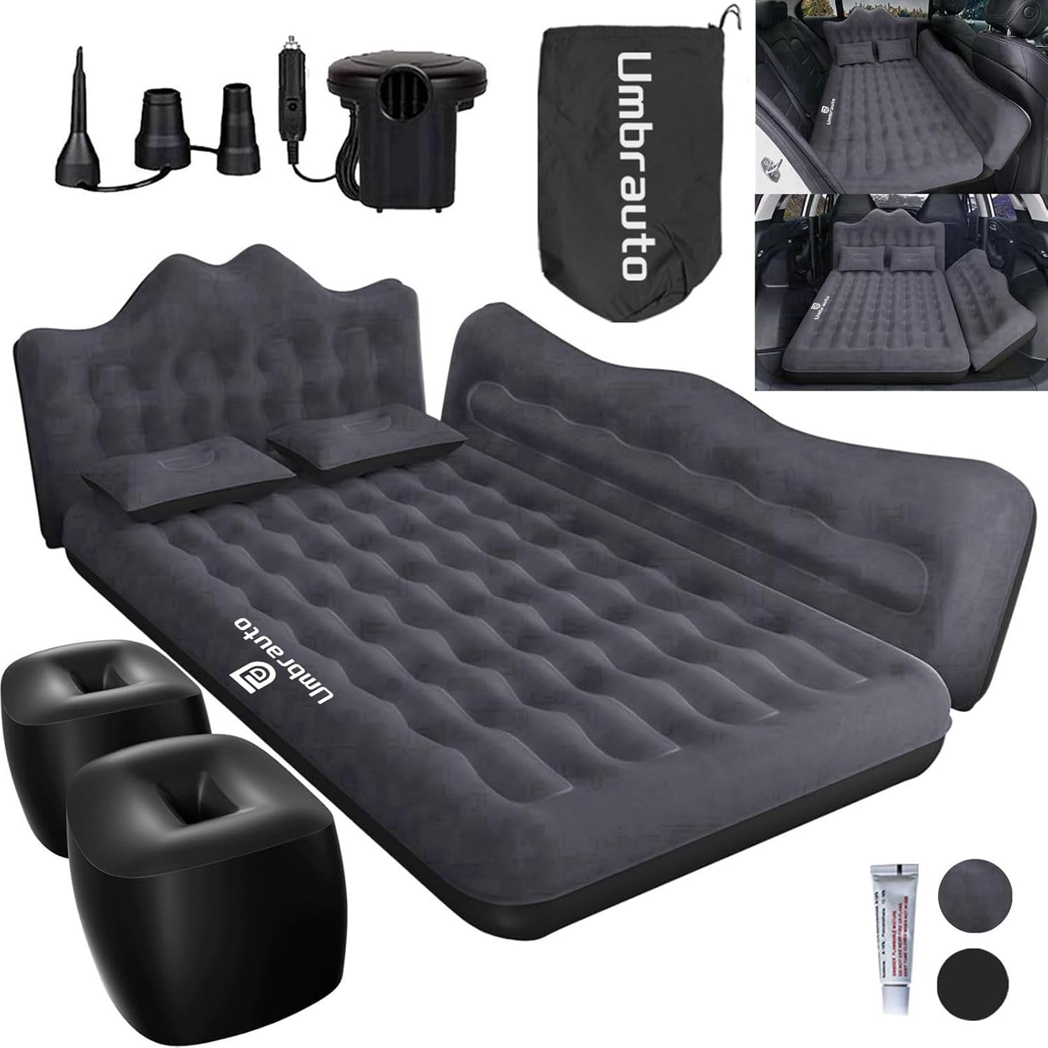 Inflatable Car Air Mattress for SUV, Truck & Van – with Pump & Pillows