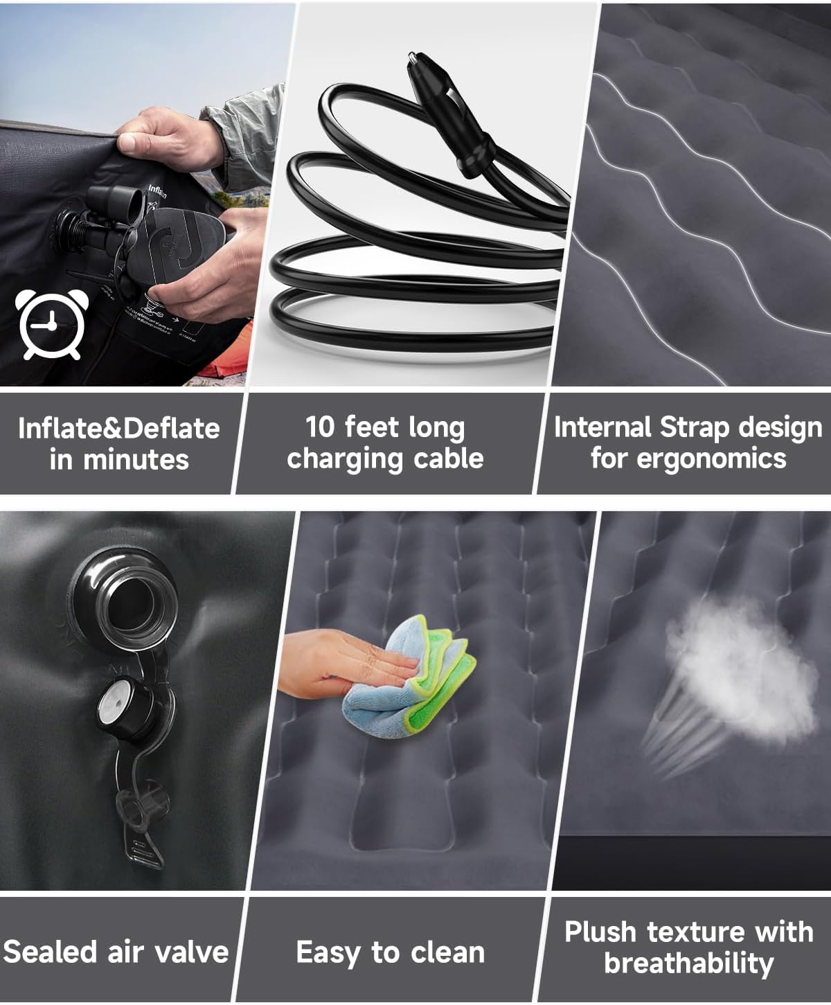 Inflatable Car Air Mattress for SUV, Truck & Van – with Pump & Pillows