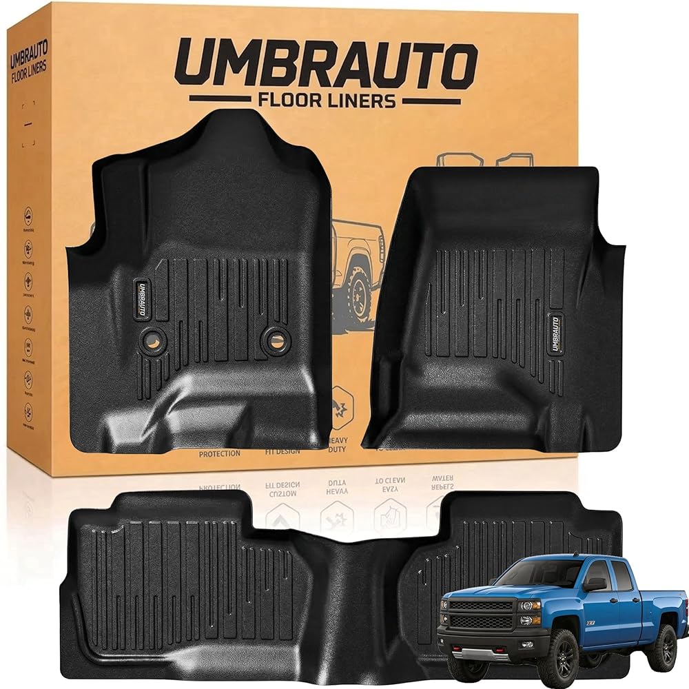 TPE All-Weather Floor Mats for Chevy Silverado & GMC Sierra Double Cab