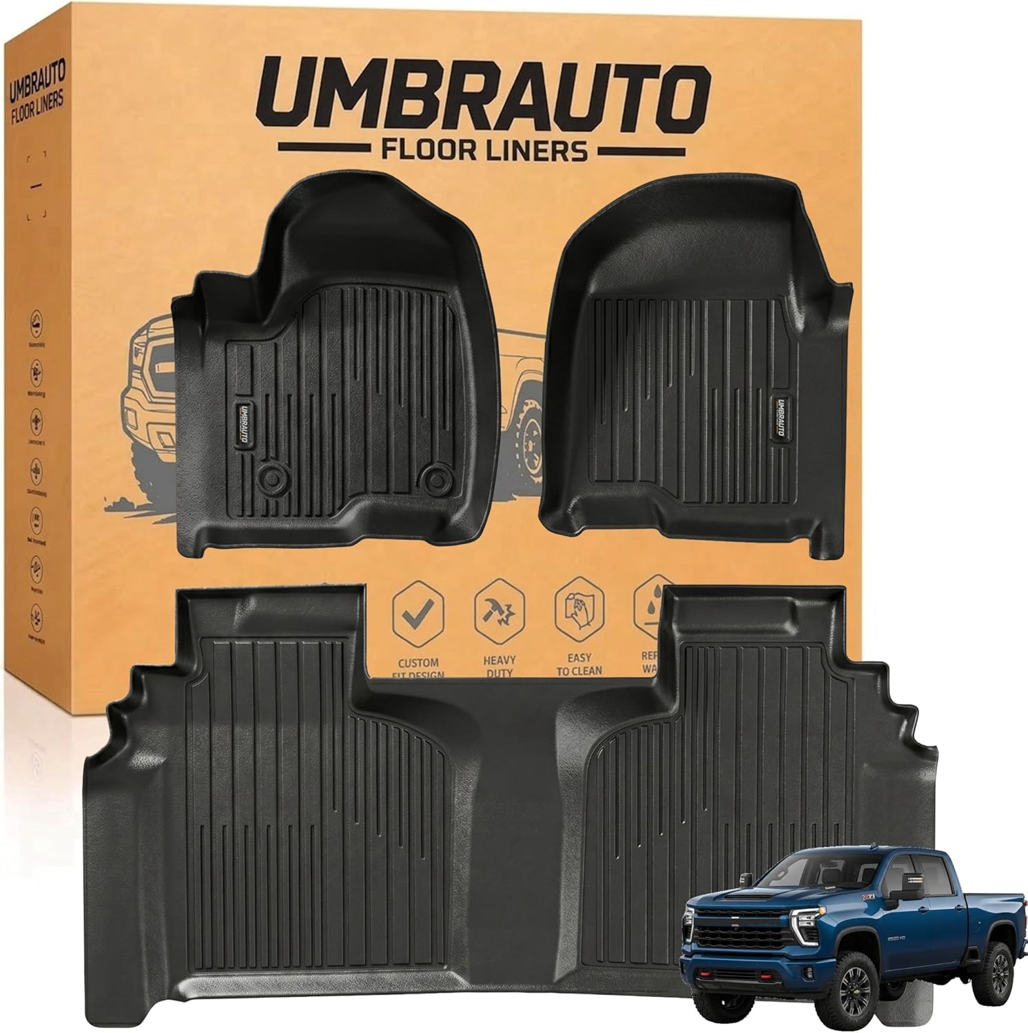 TPE All-Weather Floor Mats for Chevy Silverado & GMC Sierra Crew Cab