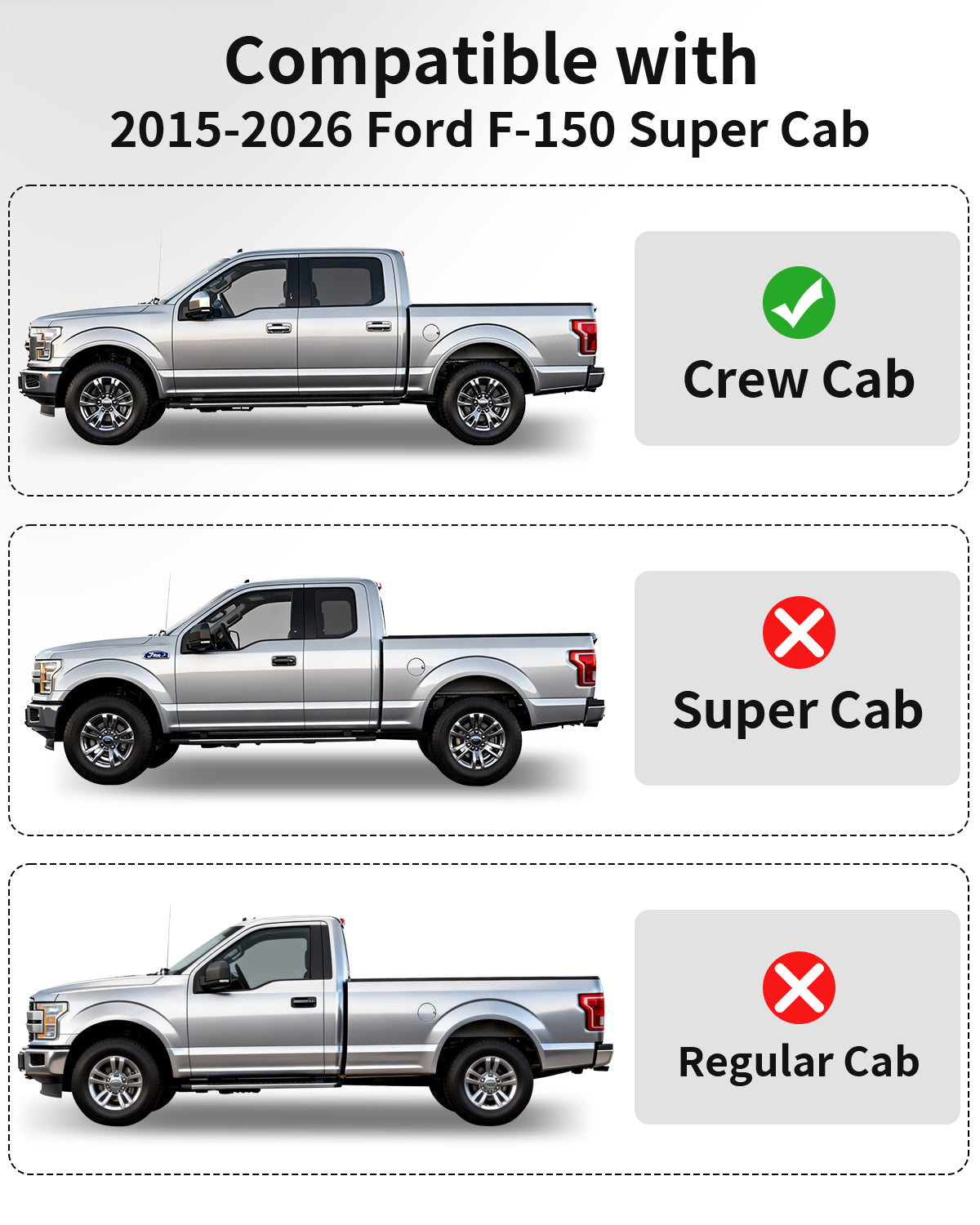 TPE All-Weather Floor Mats for Ford F150 SuperCab (2015–2026)