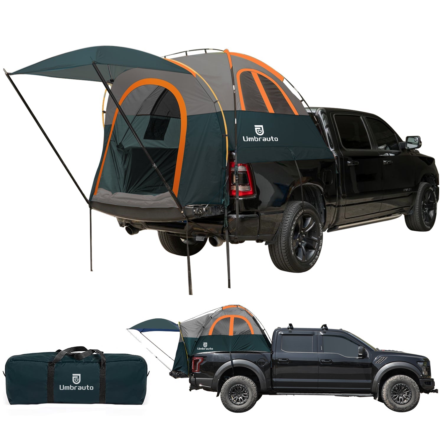 Truck Bed Tent with Awning,Fits 6.4-6.7 ft Truck Beds | PU3000mm Waterproof Pickup Tent