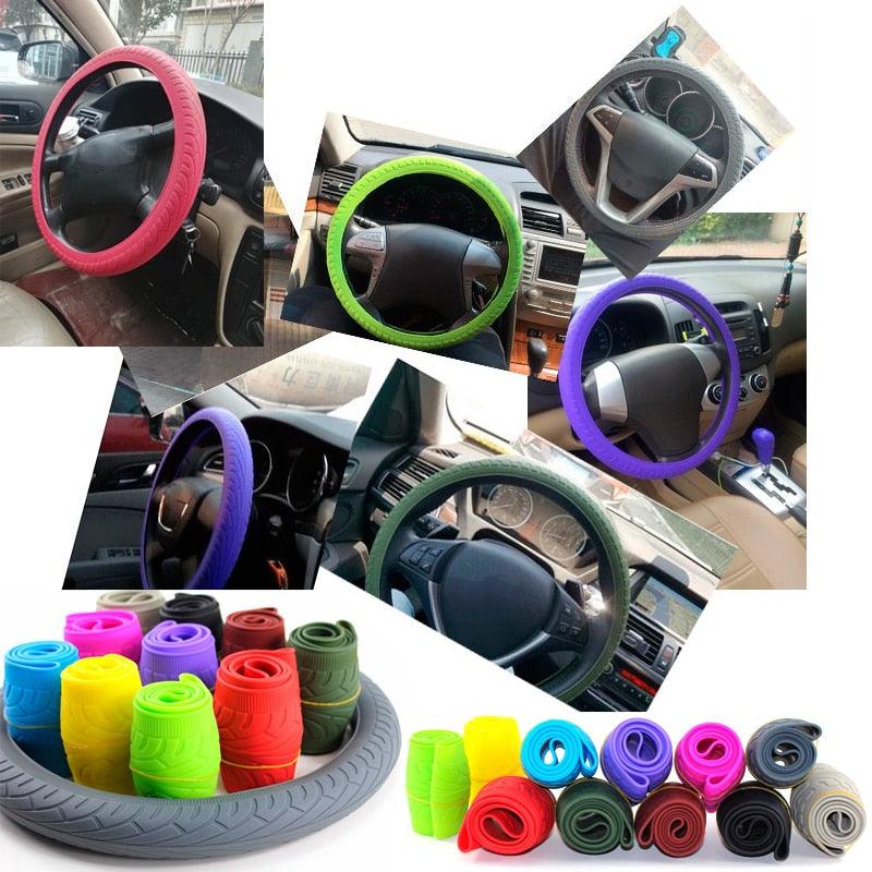 Silicone Anti-Slip Steering Wheel Cover – Universal Fit