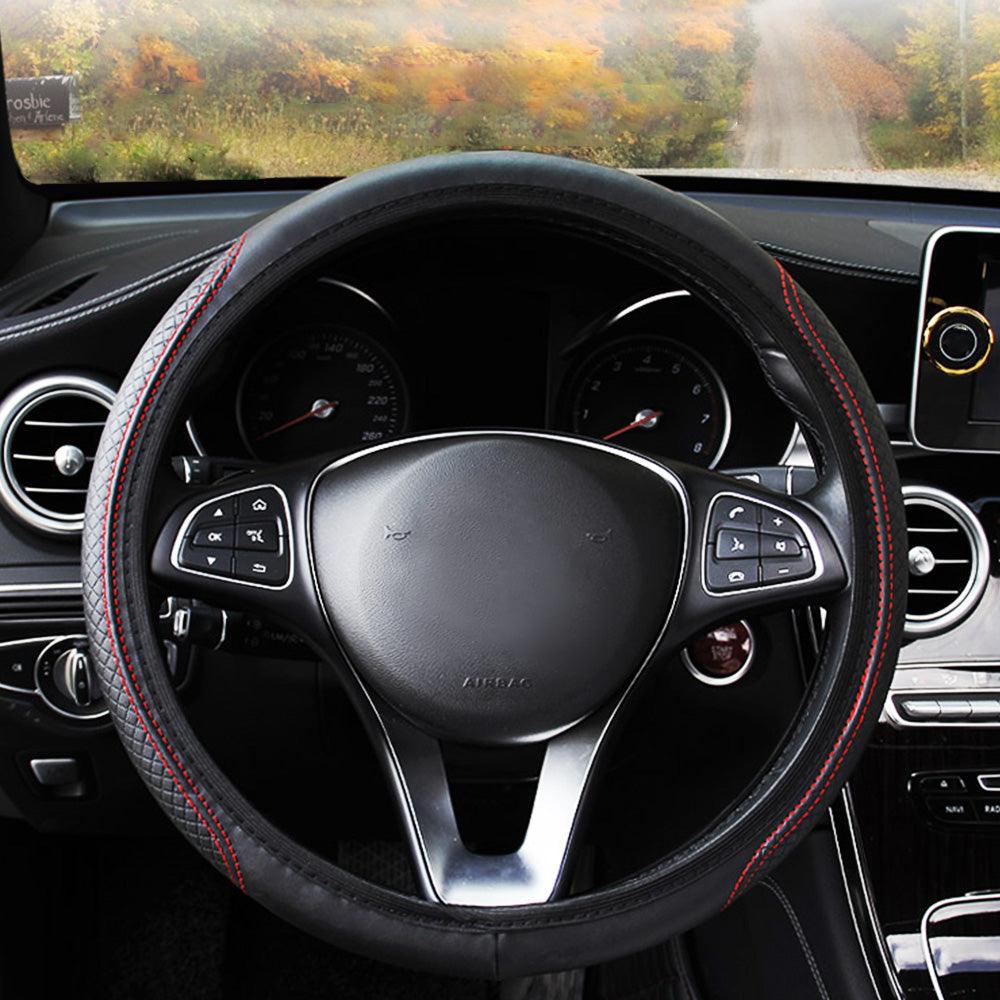 Universal Anti-Slip Microfiber Leather Steering Wheel Cover
