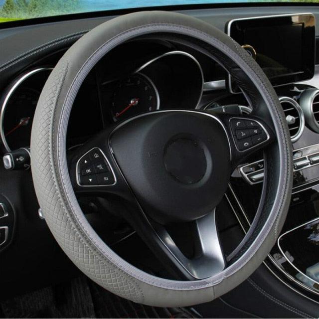 Universal Anti-Slip Microfiber Leather Steering Wheel Cover