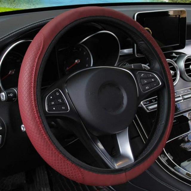 Universal Anti-Slip Microfiber Leather Steering Wheel Cover